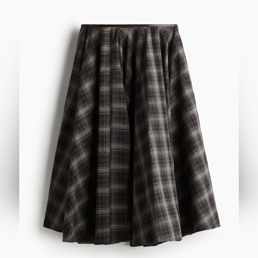 H&M Cotton Plaid Circle Skirt Size 10